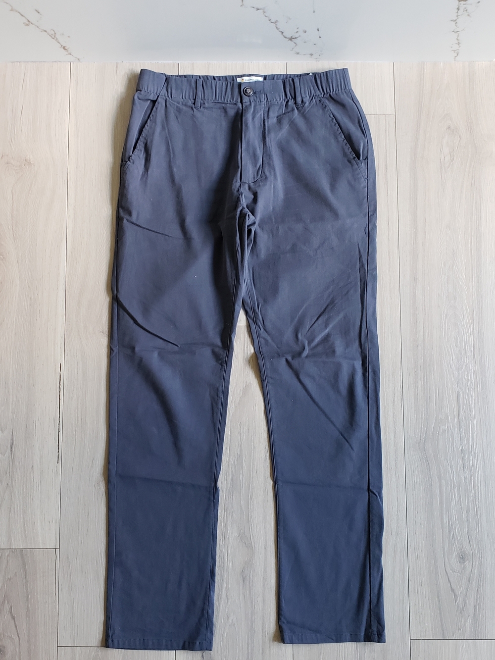 Marine Layer Slim Straight Pants Men's Small Navy Stretch Golf Chinos Ripstop